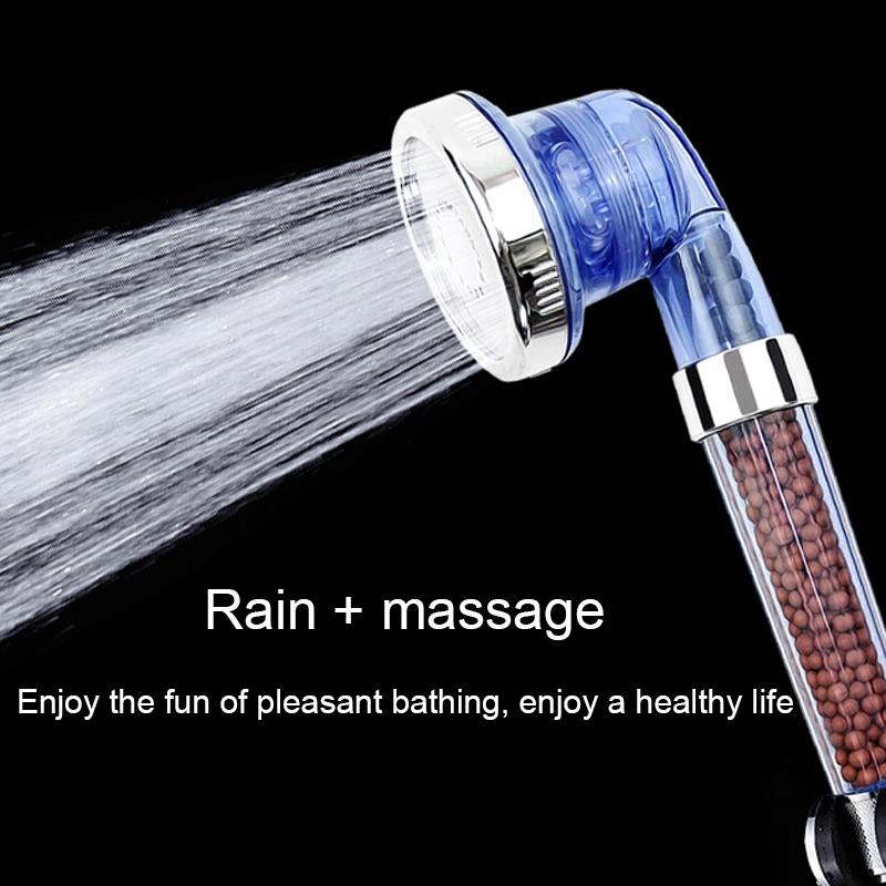 High Pressure Filtered Shower Head With Negative Ion Beads 3 Spray Modes 4