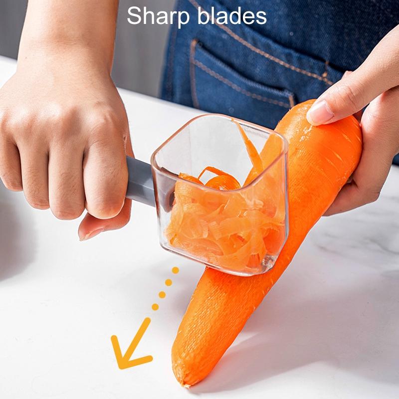 Stainless Steel Vegetable Peeler With Long Handle And Storage Box 4