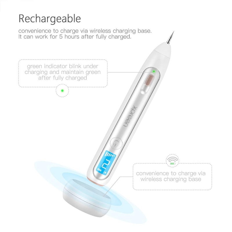 Wireless Rechargeable Mole Removal Pen with LED Display & Precision Spot Treatment Kit