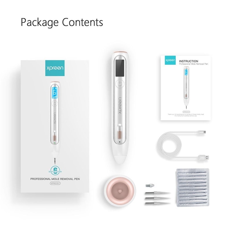 Wireless Rechargeable Mole Removal Pen with LED Display & Precision Spot Treatment Kit
