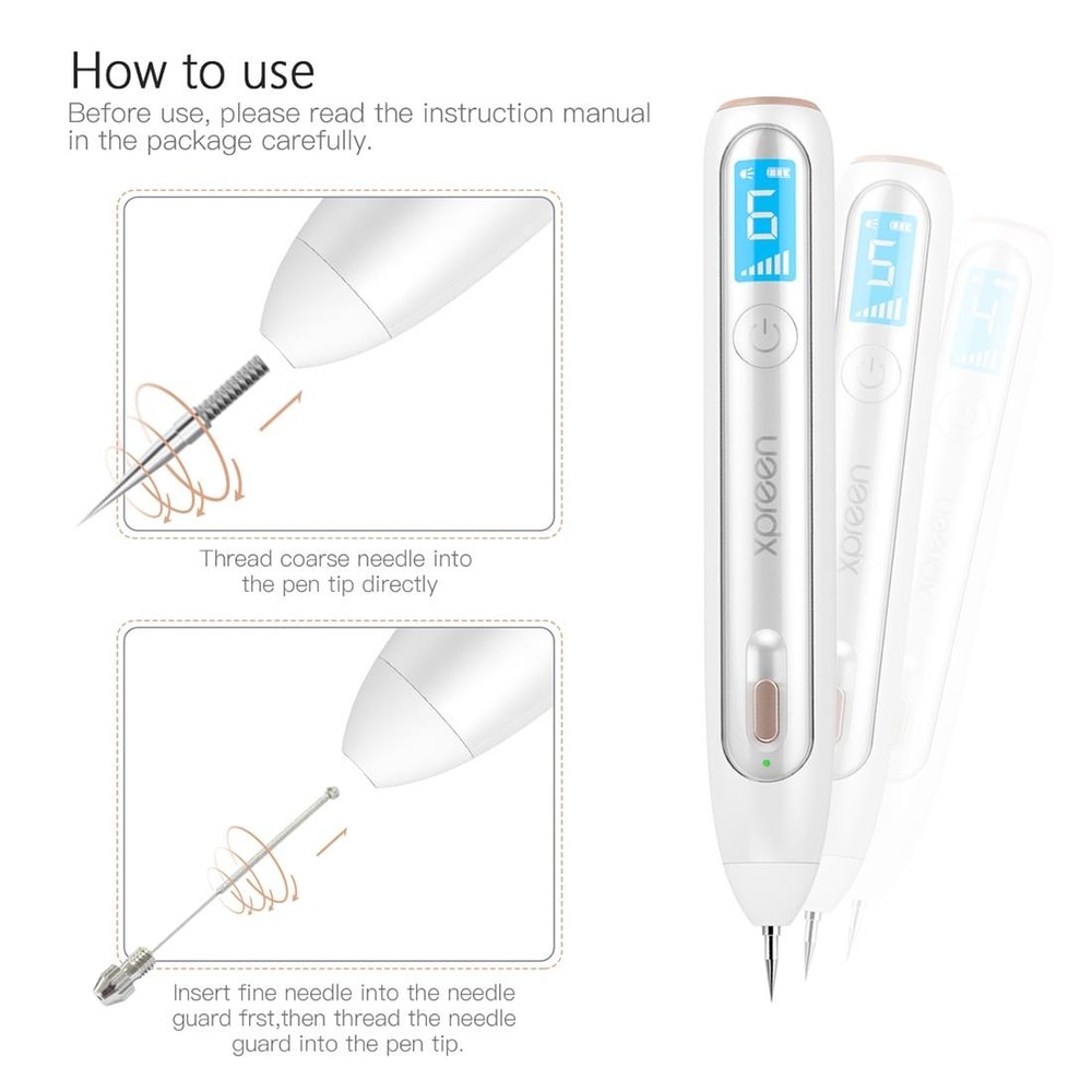 Wireless Rechargeable Mole Removal Pen with LED Display & Precision Spot Treatment Kit