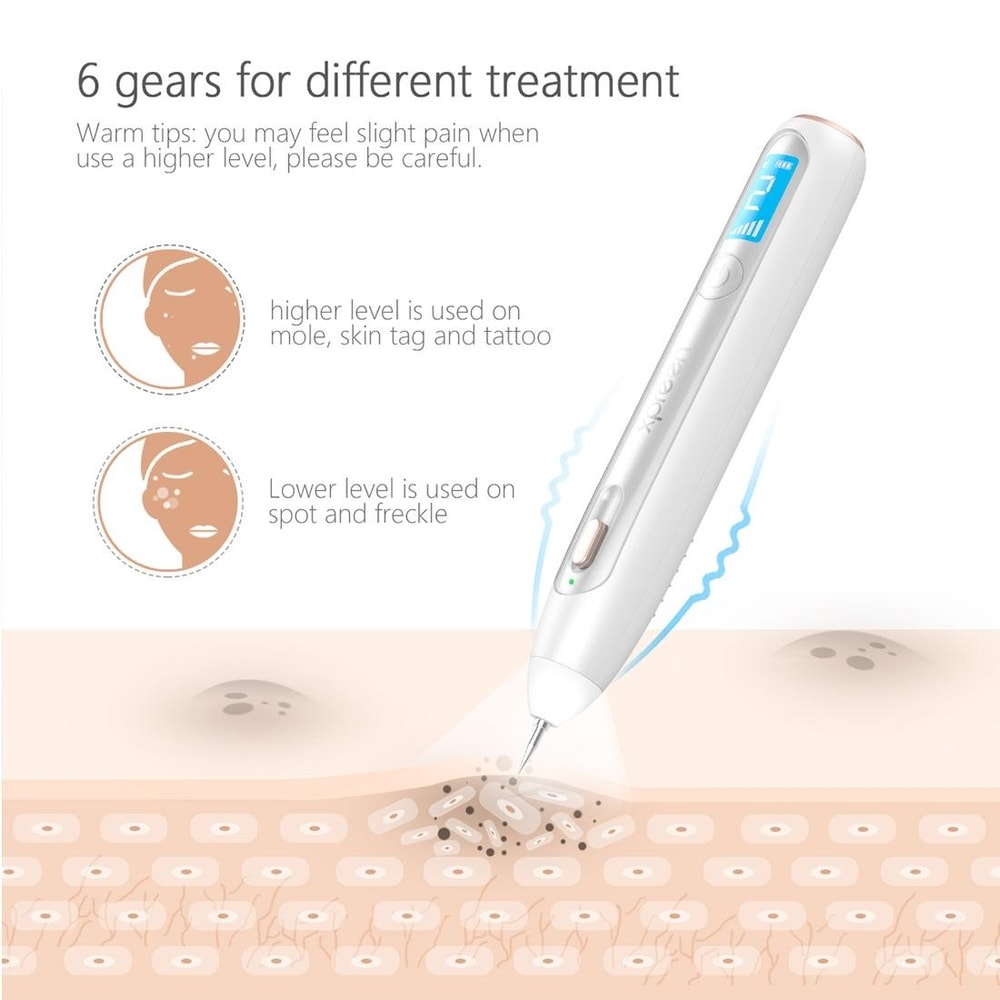 Wireless Rechargeable Mole Removal Pen with LED Display & Precision Spot Treatment Kit