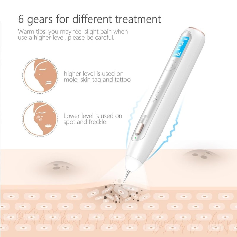 Wireless Rechargeable Mole Removal Pen with LED Display & Precision Spot Treatment Kit