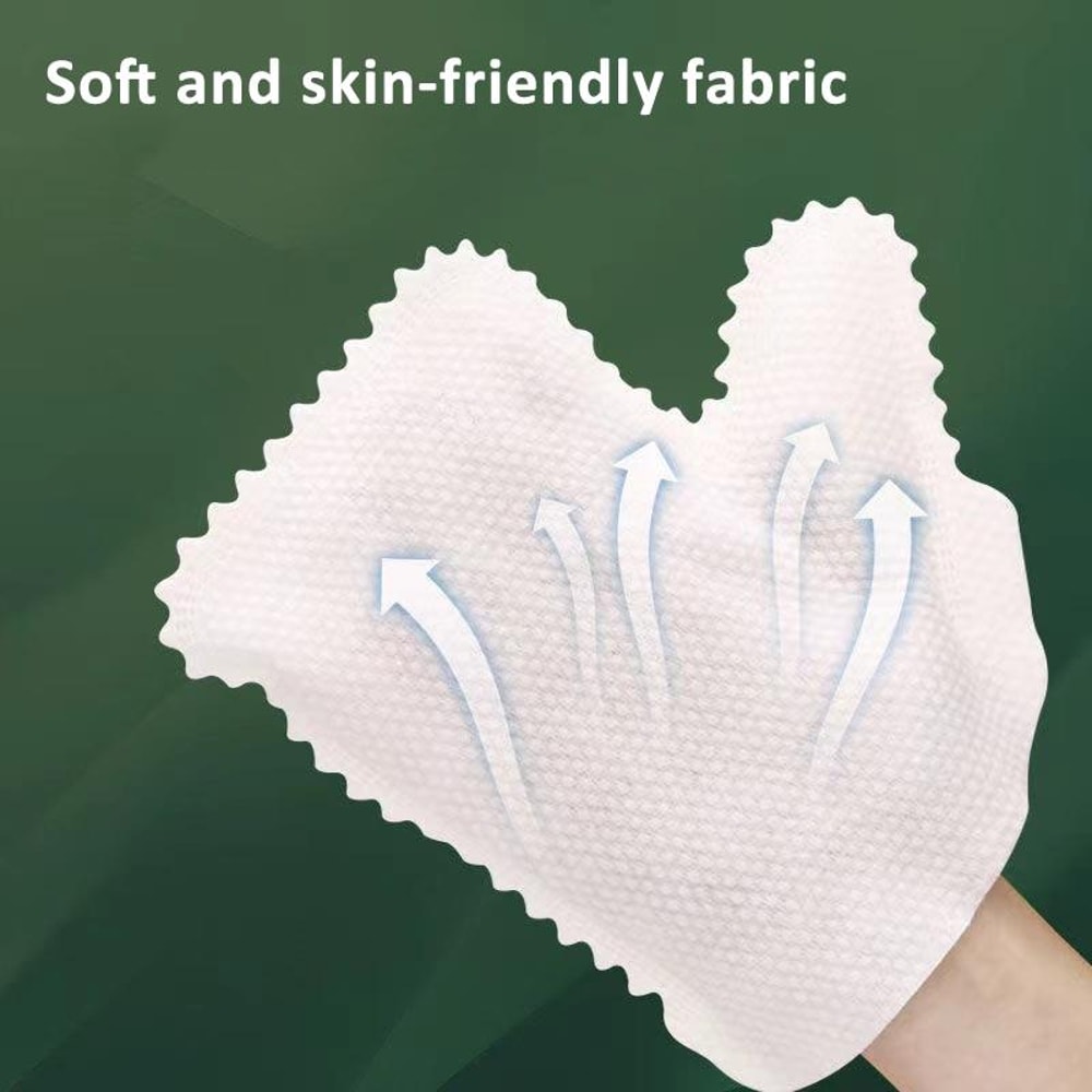 Fish Scale Reusable Dust Removal Cleaning Mittens, Washable Non Woven Cleaning Gloves, White