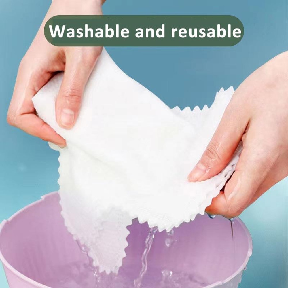 Fish Scale Reusable Dust Removal Cleaning Mittens, Washable Non Woven Cleaning Gloves, White