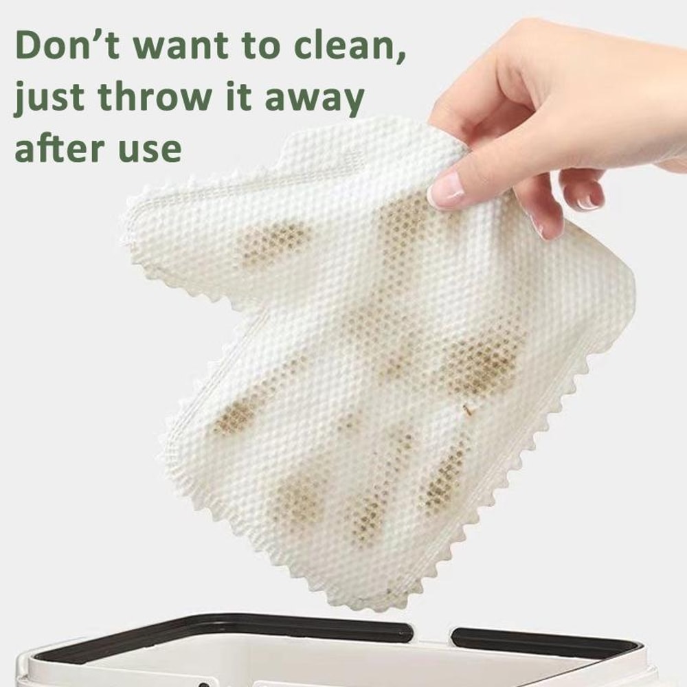 Fish Scale Reusable Dust Removal Cleaning Mittens, Washable Non Woven Cleaning Gloves, White