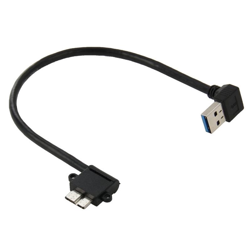 Right Angle USB 30 Micro Cable For Fast Data Transfer Short Cord 0