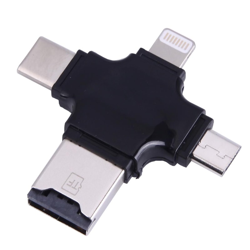 4 In 1 USB C Card Reader For IPhone Android Multi Port TF Memory Adapter 4