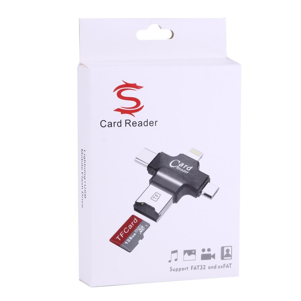 4 In 1 USB C Card Reader For IPhone Android Multi Port TF Memory Adapter 6