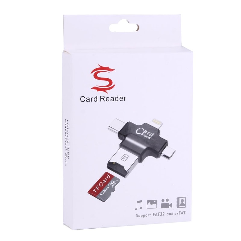 4 In 1 USB C Card Reader For IPhone Android Multi Port TF Memory Adapter 6