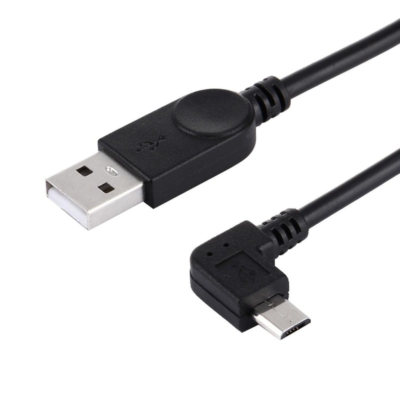 90 Left Angle Micro USB Charging Cable Short Fast Sync Cord For Android Devices 4