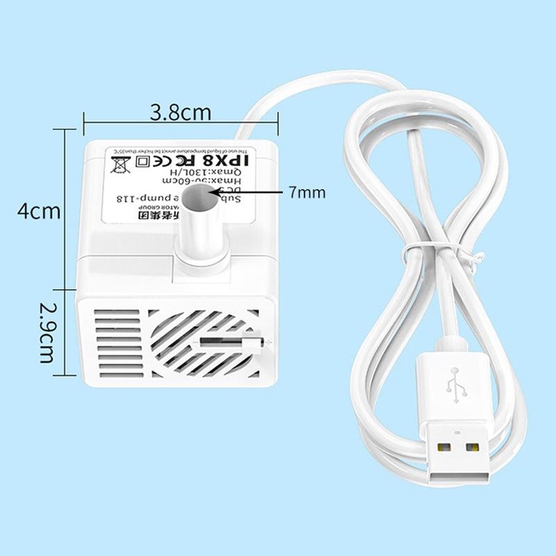 USB Pet Water Fountain Pump Silent Brushless Aquarium Water Pump With Adjustable Flow 1