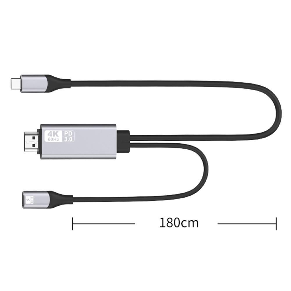 4K USB C To HDMI Adapter Cable Plug And Play For Phones Tablets And Laptops 5
