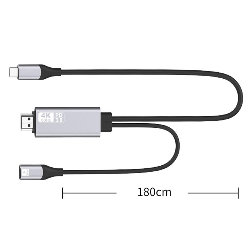 4K USB C To HDMI Adapter Cable Plug And Play For Phones Tablets And Laptops 5