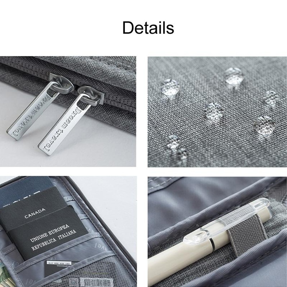 Travel Document Organizer Waterproof Passport Holder Wallet 2