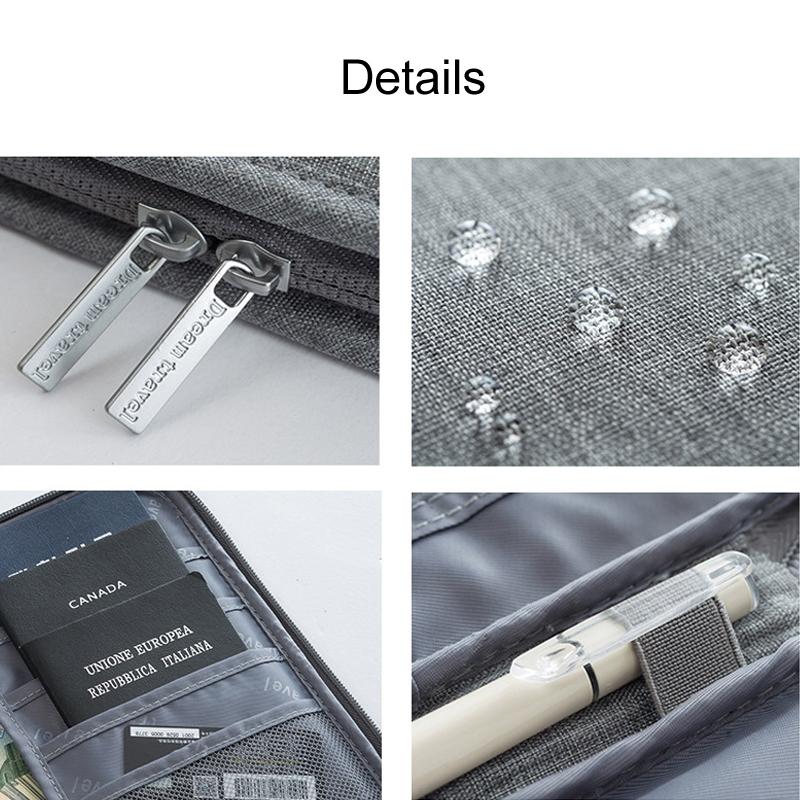 Travel Document Organizer Waterproof Passport Holder Wallet 2
