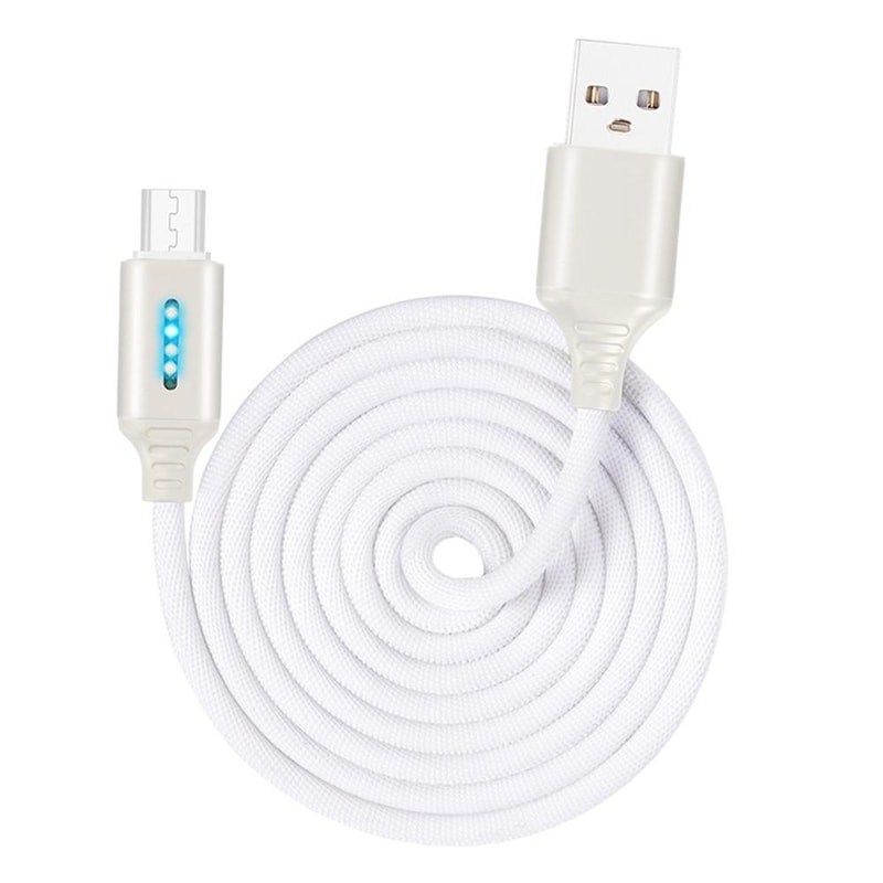 Smart LED Micro USB Charging Cable with Auto Power Off & Zinc Alloy Design