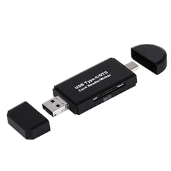 3 in 1 usb c card reader adapter with otg micro usb sd & micro sd support
