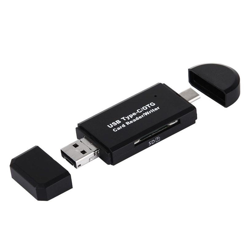 3 In 1 USB C Card Reader Adapter With OTG Micro USB SD Micro SD Support 0