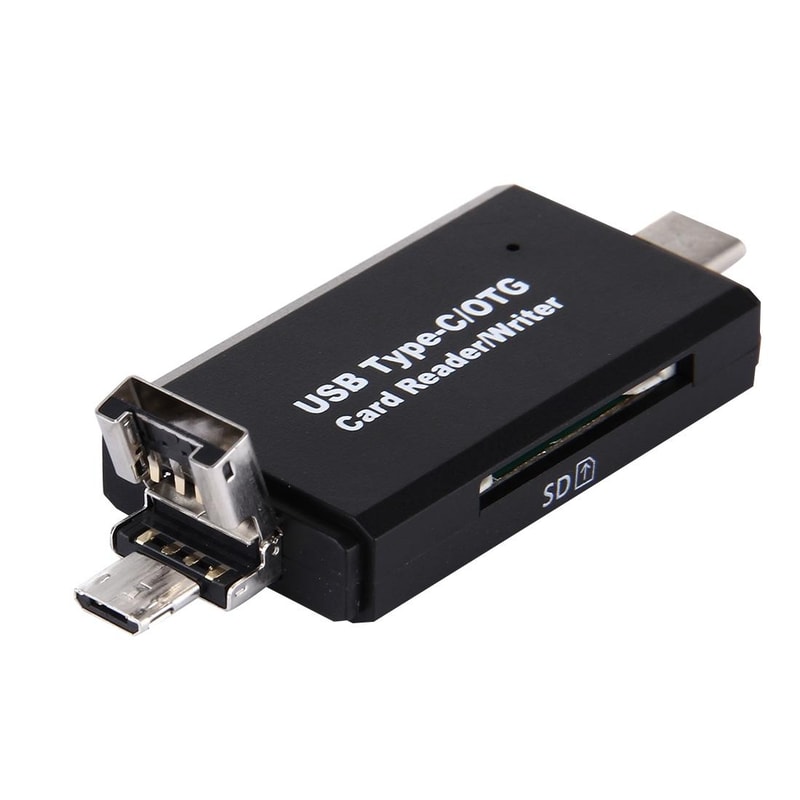 3 In 1 USB C Card Reader Adapter With OTG Micro USB SD Micro SD Support 3