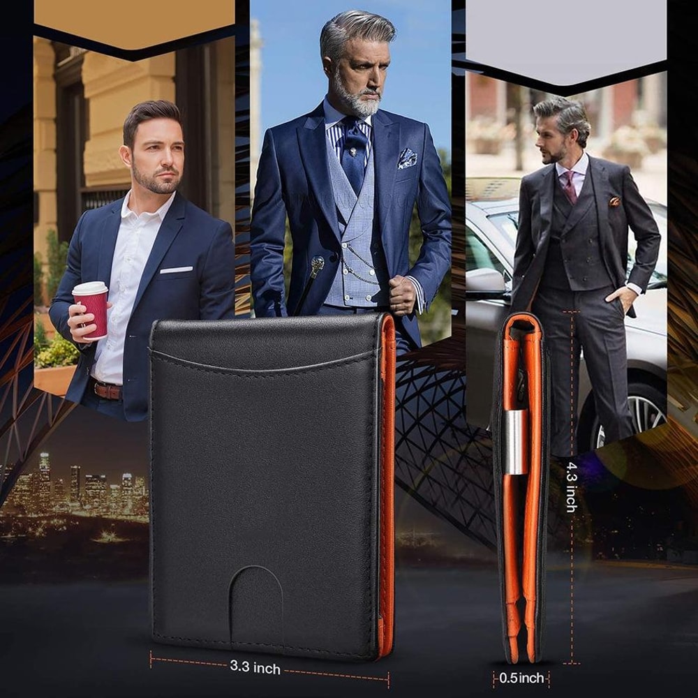 Vintage Leather RFID Blocking Wallet Slim Bifold Card Holder For Men 5