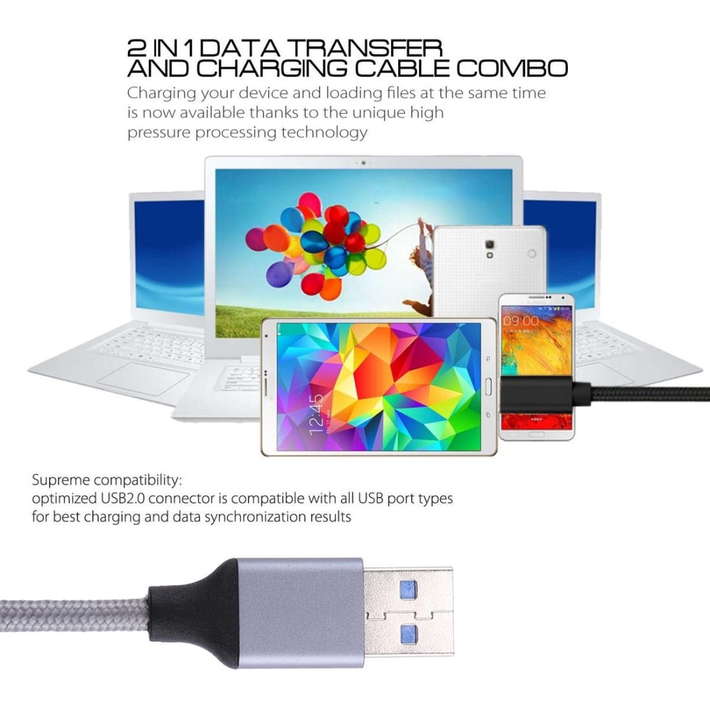 Braided USB C To USB 30 Fast Charging Cable 1m Durable Data Sync Cord 3