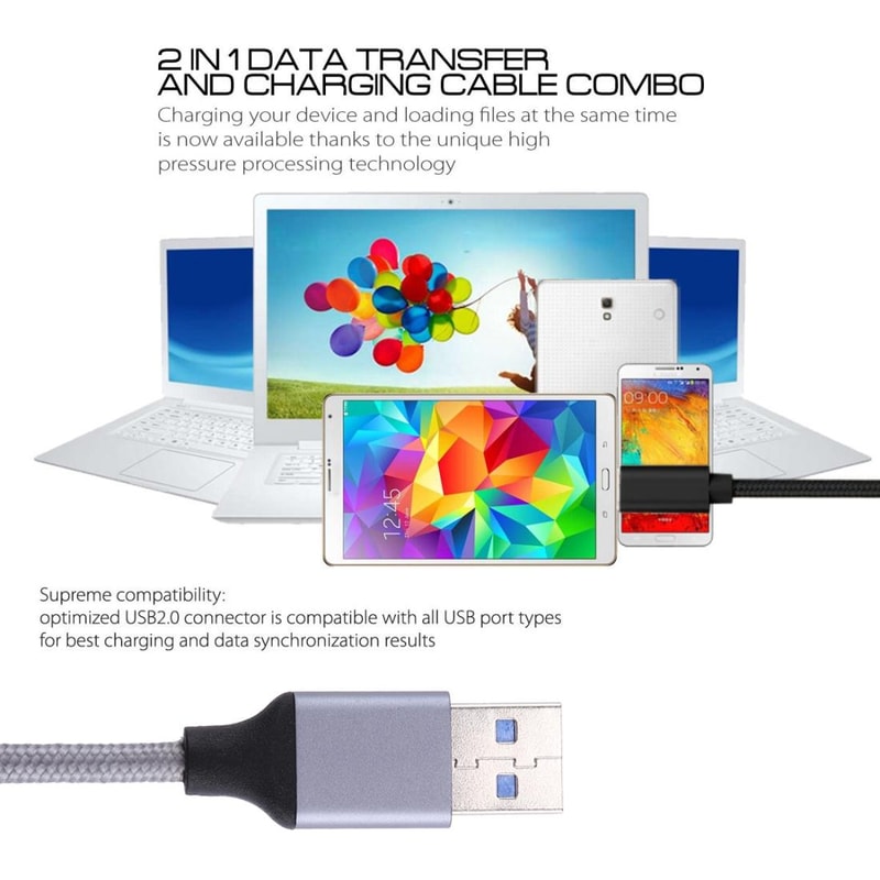 Braided USB C To USB 30 Fast Charging Cable 1m Durable Data Sync Cord 3