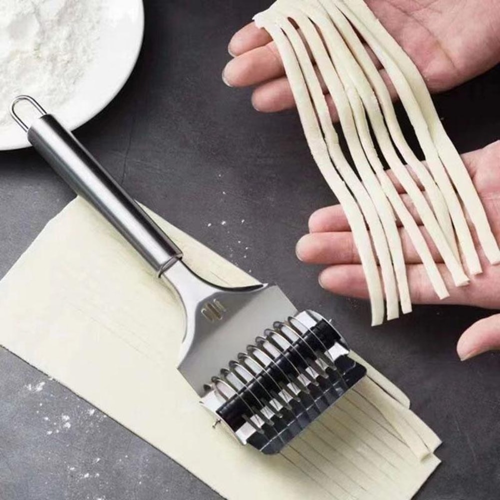 Stainless Steel Roller Noodle Cutter & Vegetable Chopper for Kitchen
