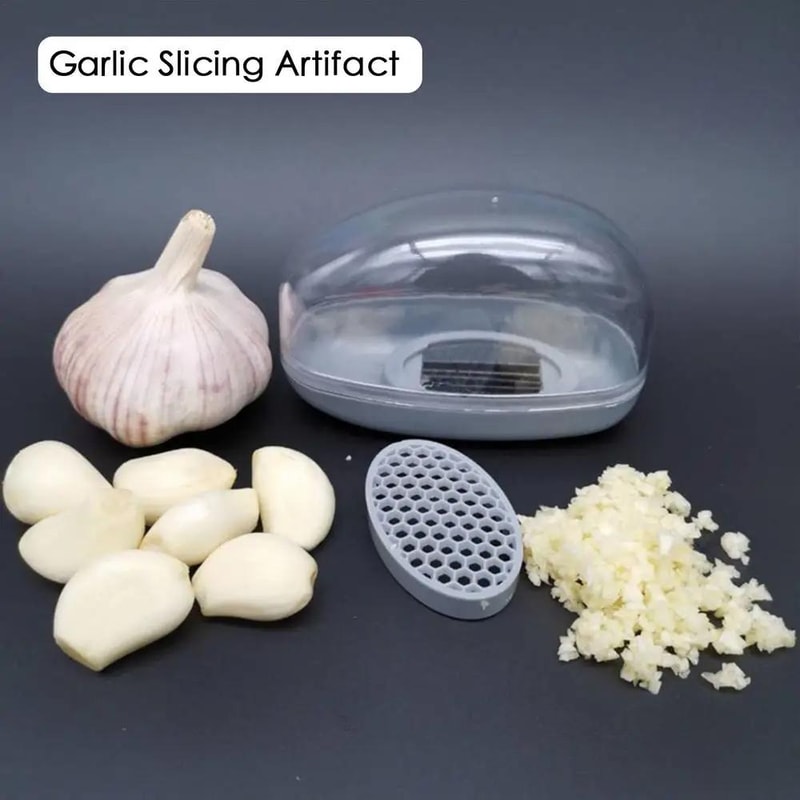 Manual Garlic Press & Rocker Mincer Crusher for Effortless Garlic Crushing