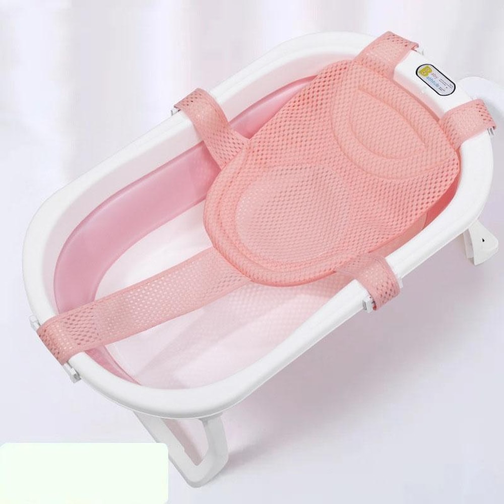 Adjustable Baby Bath Support Net With Soft Pillow Nonslip Newborn Bath Seat Sling For Safe Bathing 10