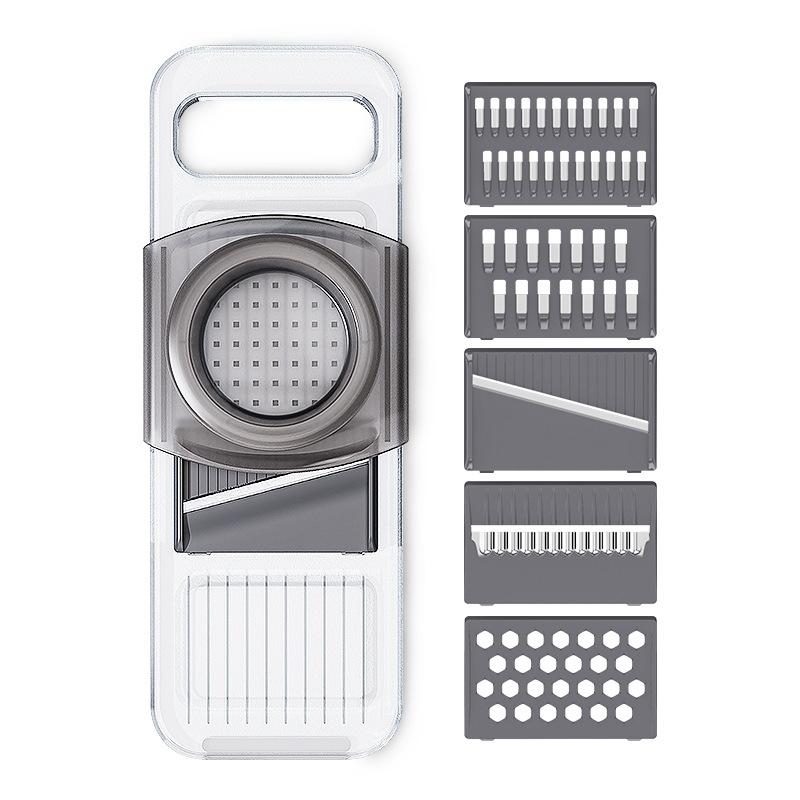 MultiFunction Potato Slicer Grater With Knives EasytoUse Kitchen Gadget In Gray 8