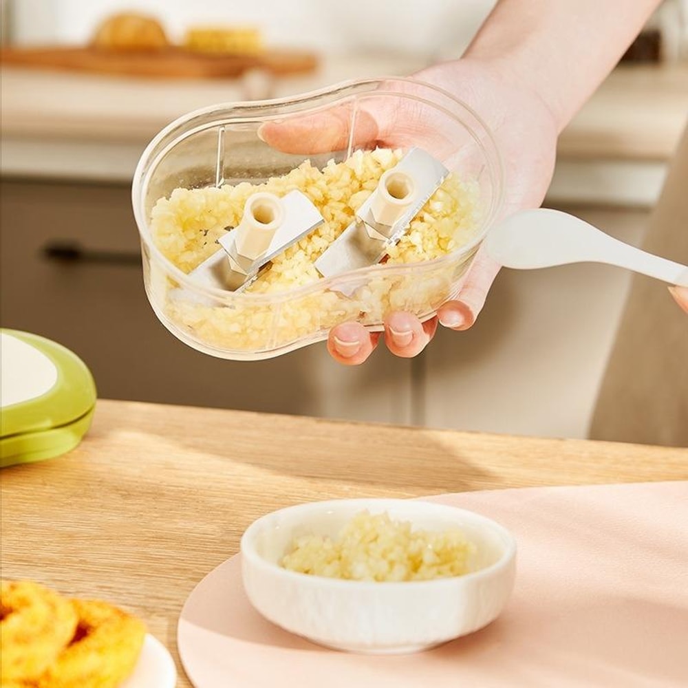 Manual Garlic Chopper HandPushed Food Processor Vegetable Cutter 4