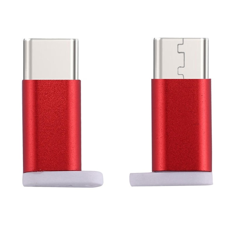 Type C Male To Micro USB 20 Female Converter AdapterRed 1