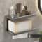 2in1 No Drill Bathroom Shelf With Paper Holder Phone Stand Storage Rack 0