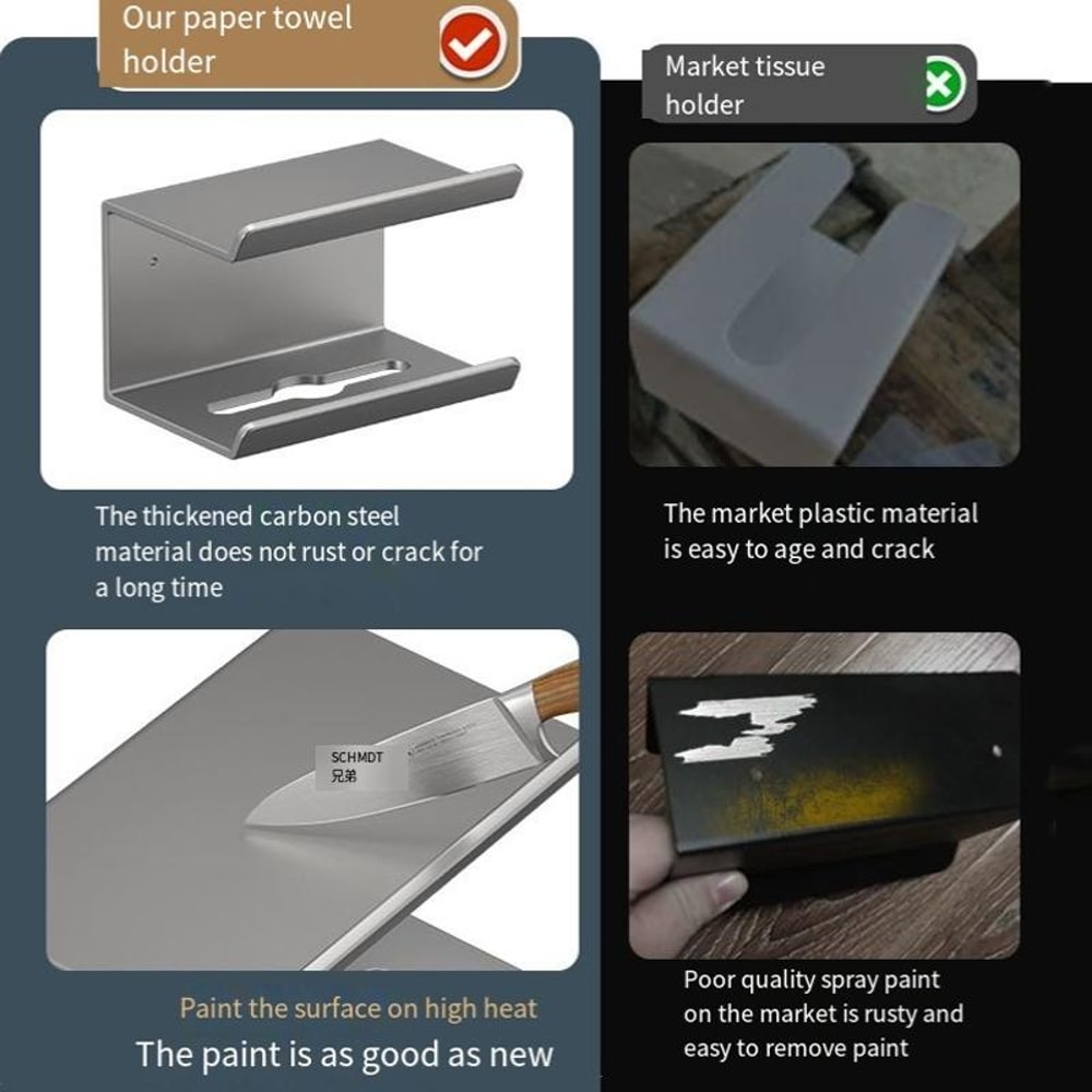 2in1 No Drill Bathroom Shelf With Paper Holder Phone Stand Storage Rack 5