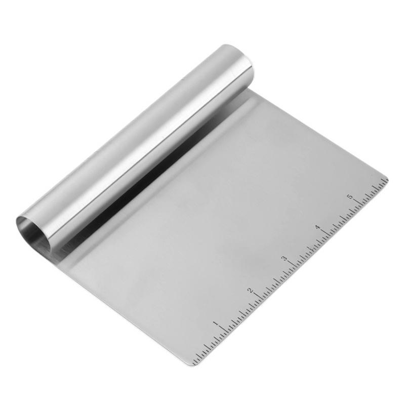 Stainless Steel Noodle Scraper Flour Scooper With Scale Versatile Kitchen Tool For Precise Measure 0