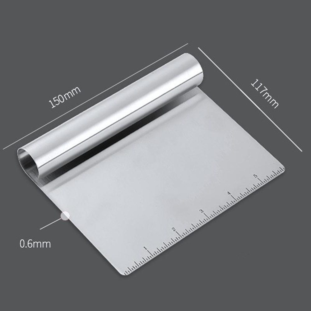 Stainless Steel Noodle Scraper Flour Scooper With Scale Versatile Kitchen Tool For Precise Measure 4