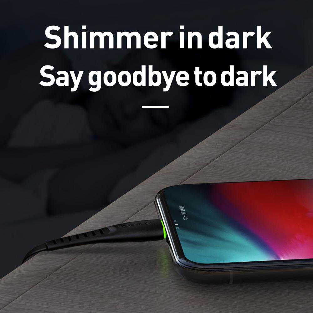 LED Type C To USB Fast Charging Cable QC40 Sync Cable 3