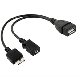 usb a to micro usb 3.0 dual connector short cable for fast charging & data sync