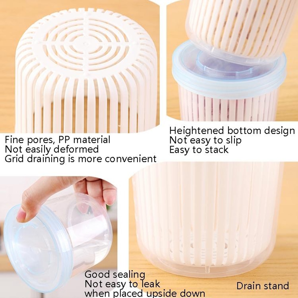 Ginger Garlic Drainage Storage Box Plastic Storage Box For Kitchen Vegetables Refrigerator Seal 4