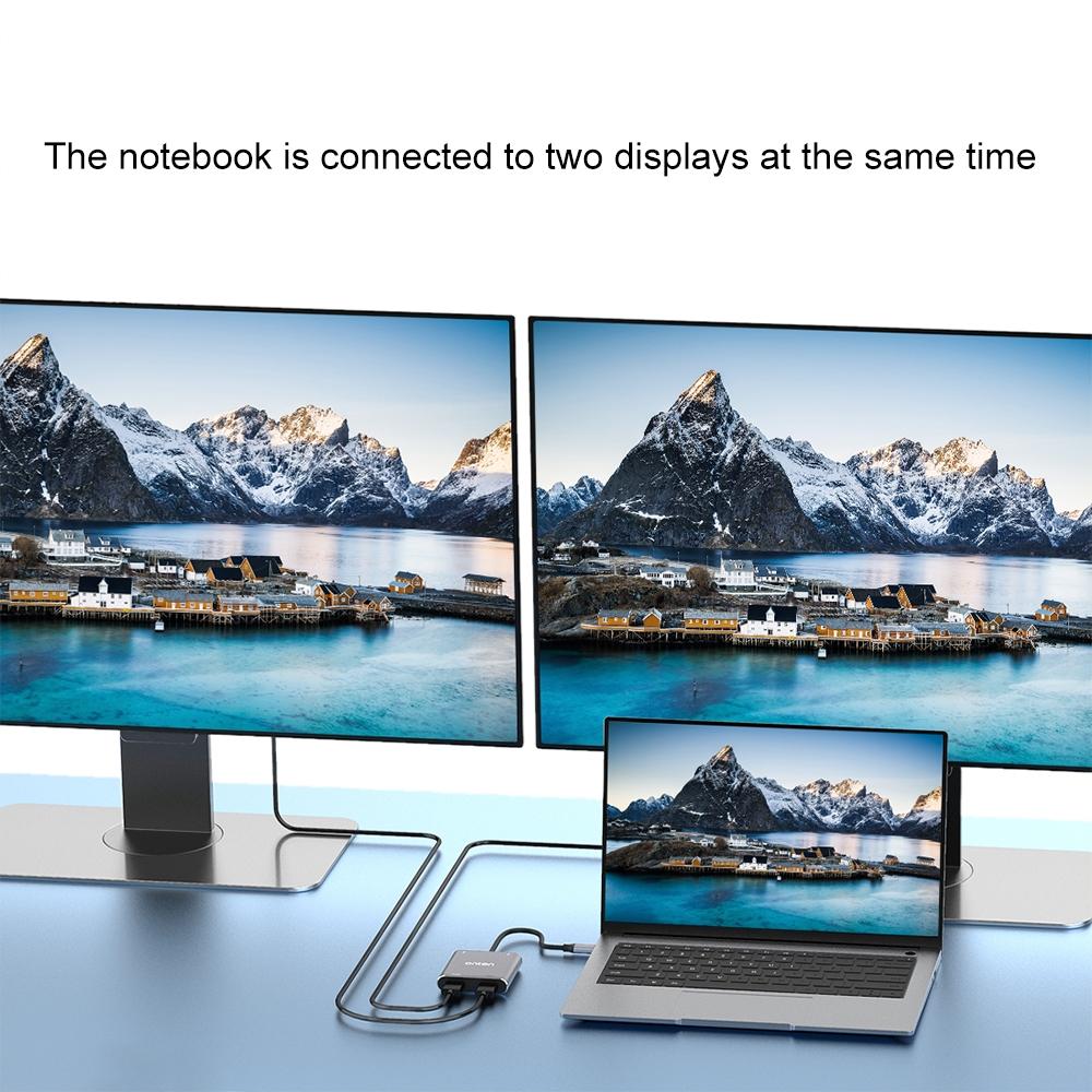 4K USB C To Dual HDMI Adapter Hub With USB 30 PD Charging For Dual Monitor Setup 2