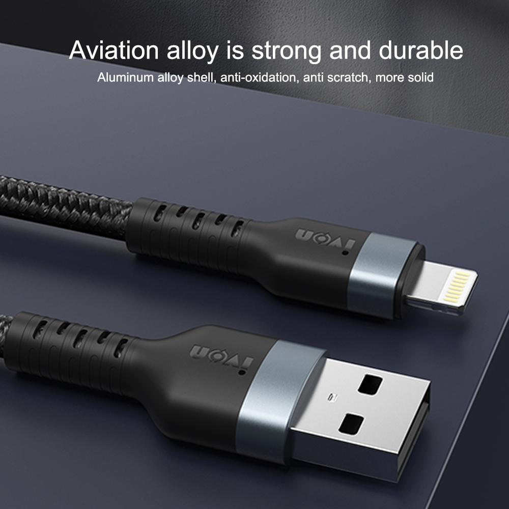 Nylon Braided USB To Lightning Cable 12W Fast Charging Durable Charger 7