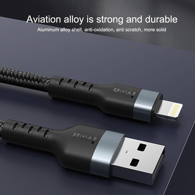 Nylon Braided USB To Lightning Cable 12W Fast Charging Durable Charger 7