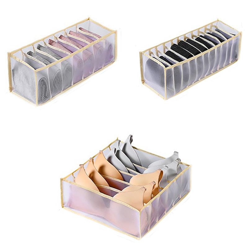 Drawer Organizer for Underwear Socks Foldable Closet Storage Box Set