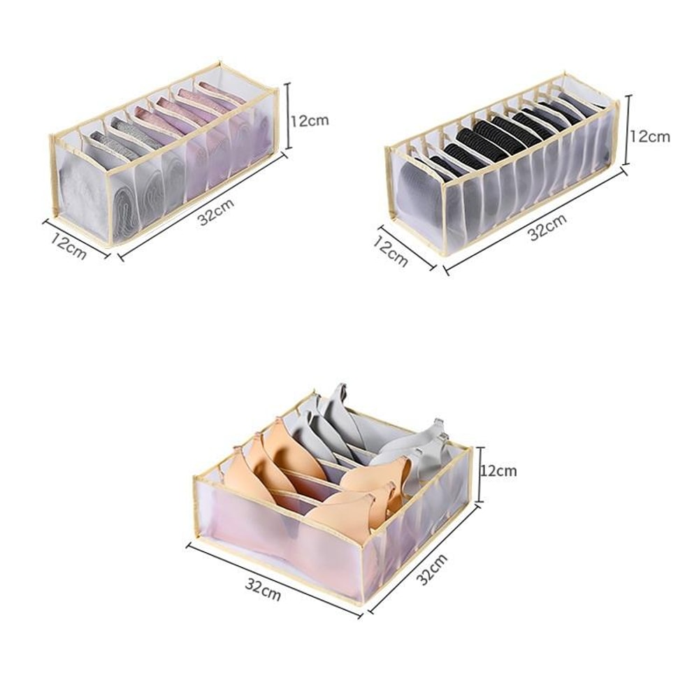 Drawer Organizer for Underwear Socks Foldable Closet Storage Box Set