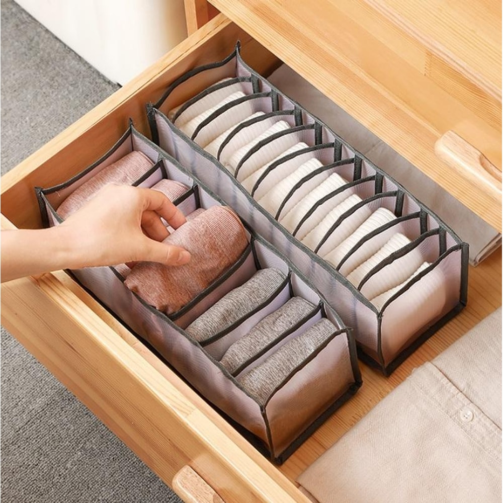 Drawer Organizer for Underwear Socks Foldable Closet Storage Box Set
