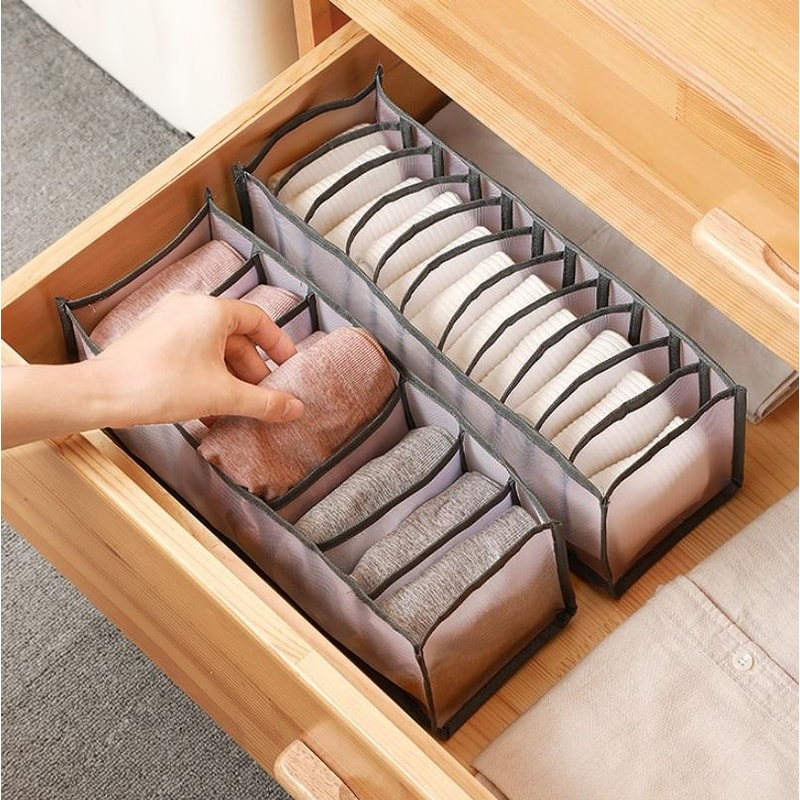 Drawer Organizer for Underwear Socks Foldable Closet Storage Box Set