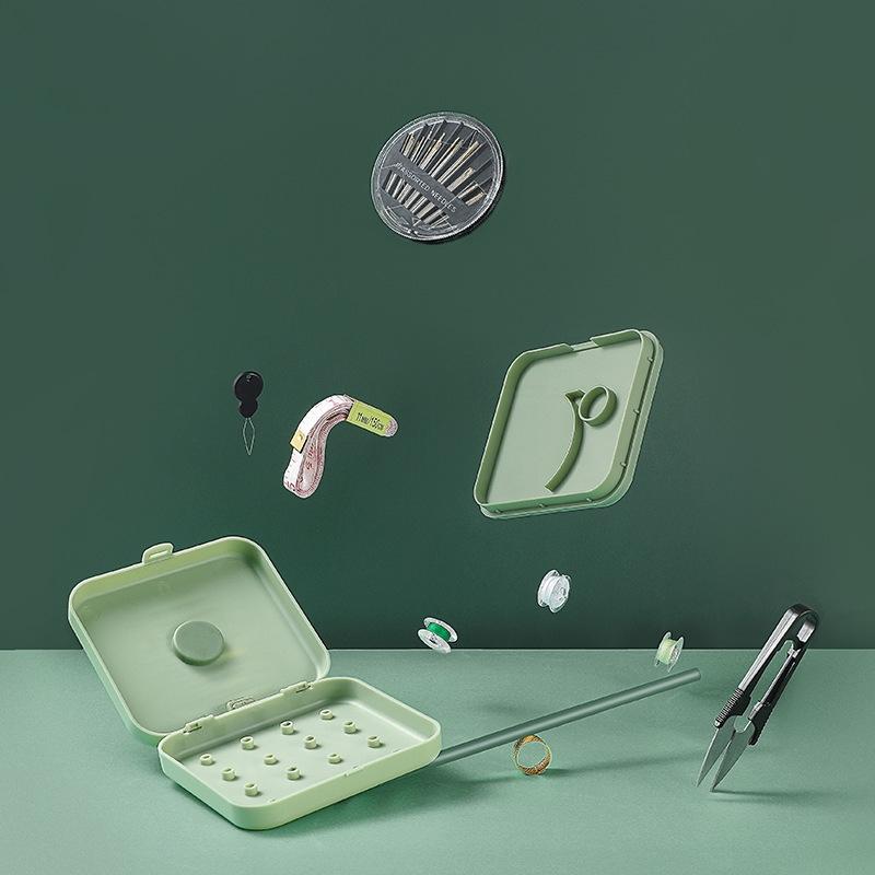 Magnetic Sewing Box Set Double Layer Sewing Kit Organizer Portable Storage Case