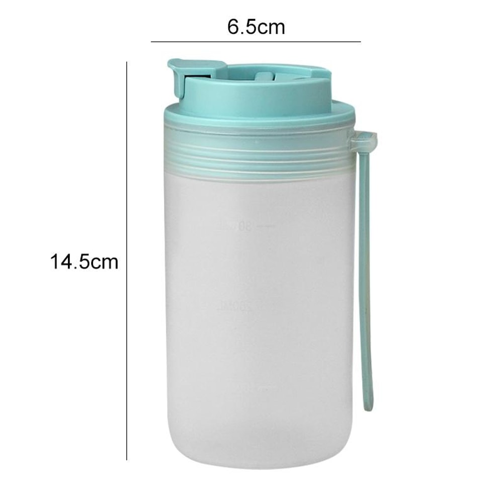 Portable Leakproof Kids Water Cup with Scale Silicone Handle Breakfast Drinking Cup
