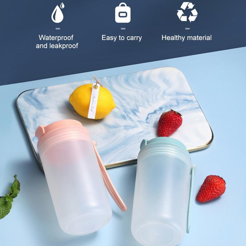 Portable Leakproof Kids Water Cup with Scale Silicone Handle Breakfast Drinking Cup